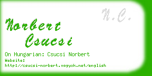 norbert csucsi business card